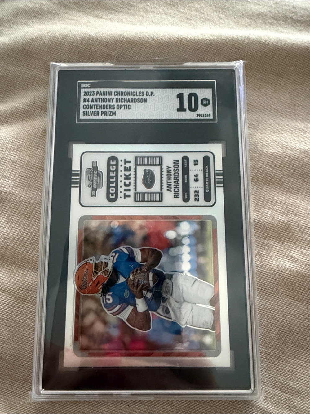 Panini Chronicles Anthony Richardson Silver Prizm Football Card - SGC 10